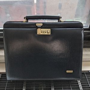 Brami Vintage Gold Man Attache Briefcase - Black